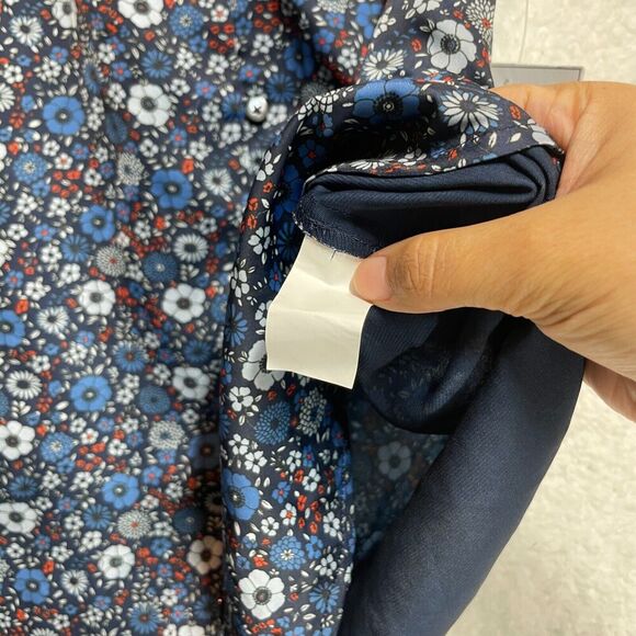 Outerknown Arlyn Top S Floral Sleeveless Blouse Dark Navy Blue Boho Summer - Picture 6 of 7